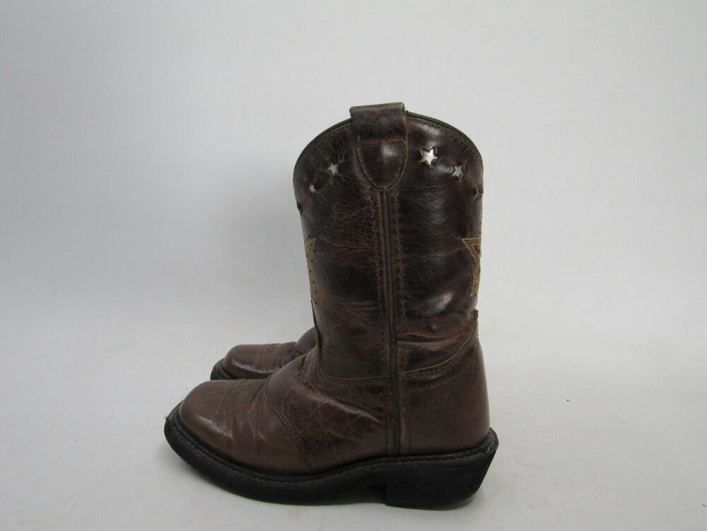 Smoky Mountain Youth Size 10 D Brown Leather Zip Western Cowboy Boots